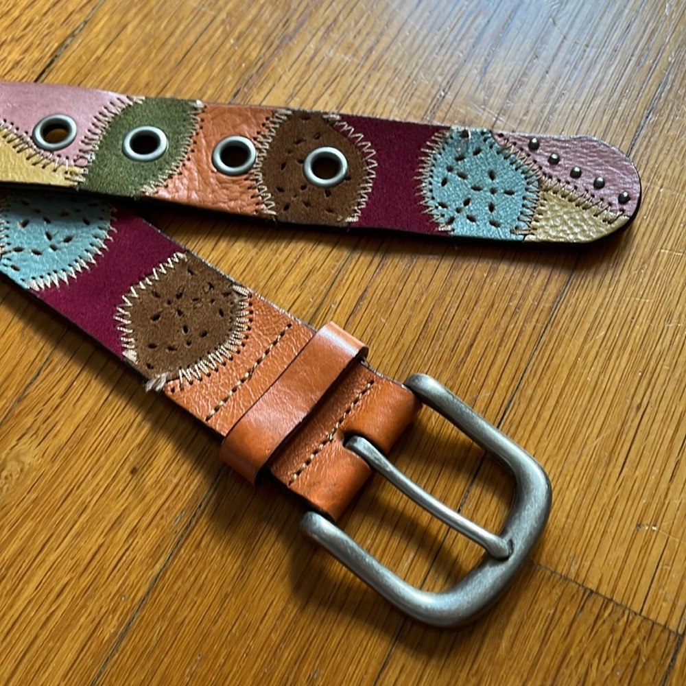 Fossil Colorful Patch Cowgirl Belt